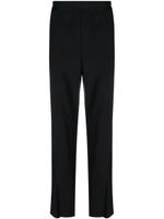 MSGM pantalon droit à taille à logo - Noir