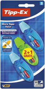 Correctieroller Tipp-ex 5mmx8m micro twist blister 2+1 gratis