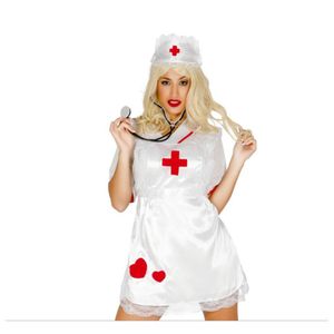 Sexy zuster/verpleegster verkleed set - 3-delig - kapje/stethoscoop/schort - Carnaval accessoires   -