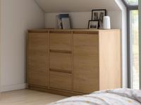 Commode MACRAME 2 deuren 3 lades cremona eik