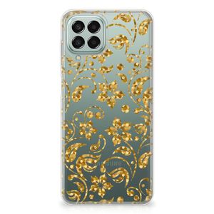 Samsung Galaxy M33 TPU Case Gouden Bloemen