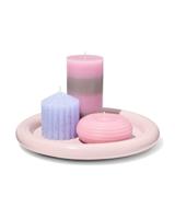 HEMA Kaarsonderzetter ⌀26.5x3cm hout roze (roze)