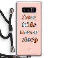 Cool Kids Never Sleep: Samsung Galaxy Note 8 Transparant Hoesje met koord