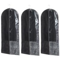 5Five Kleding/beschermhoes - Set van 5x stuks - pp kunststof - met venster - zwart - 135 x 60 cm - K
