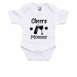 Baby rompertje - Cheers Mommy - wit - kraam/moederdag cadeau