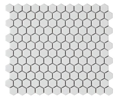 Mozaïek tegels Zeshoek Wit Mat 26x30 - Hexagon Wand en vloer Geglazuurde porseleinen steengoed