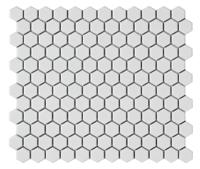 Mozaïek tegels Zeshoek Wit Mat 26x30 - Hexagon Wand en vloer Geglazuurde porseleinen steengoed Mozaïek tegels Zeshoek Wit Mat 26x30 - Hexagon Wand en vloer Geglazuurde porseleinen steengoed