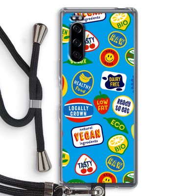 Fruitsticker: Sony Xperia 5 Transparant Hoesje met koord