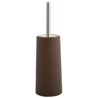 Toiletborstel in houder/WC-borstel - kastanje bruin - kunststof - 35 cm