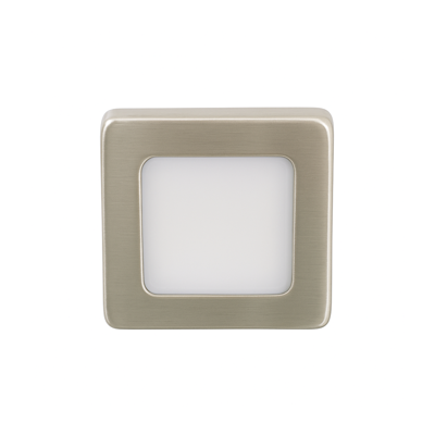 Pluto LED mini opbouwspot 3Watt vierkant NIKKEL dimbaar