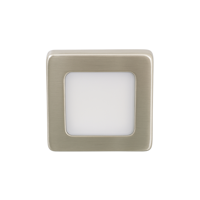 Pluto LED mini opbouwspot 3Watt vierkant NIKKEL dimbaar