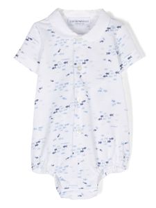 Emporio Armani Kids body à motif graphique - Blanc