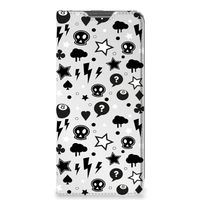 Mobiel BookCase OPPO A96 | A76 Silver Punk - thumbnail