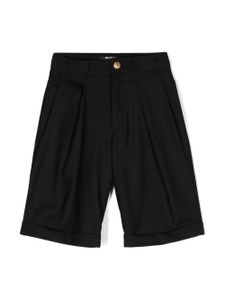 Balmain Kids short plissé en laine - Noir