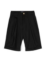 Balmain Kids short plissé en laine - Noir - thumbnail