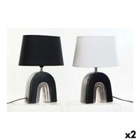 Bureaulamp DKD Home Decor Keramisch Zwart Polyester (20 x 20 x 31 cm) (2 pcs)