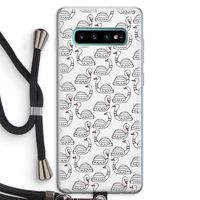 Zwanen: Samsung Galaxy S10 Plus Transparant Hoesje met koord