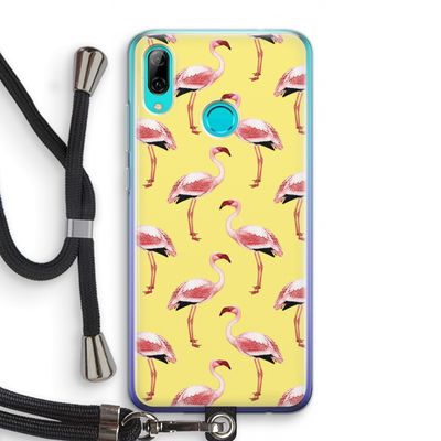 Flamingo's geel: Huawei P Smart (2019) Transparant Hoesje met koord