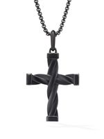 David Yurman collier à pendentif croix - Noir