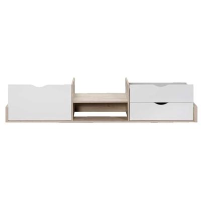Leen Bakker - Bedverhoging Tempo - Eikenkleur - 40x99x207 Cm - Spaanplaat - Bruin#Wit - 90x40x200 Cm