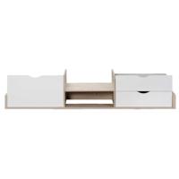 Leen Bakker - Bedverhoging Tempo - Eikenkleur - 40x99x207 Cm - Spaanplaat - Bruin#Wit - 90x40x200 Cm