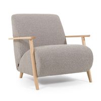 Kave Home Meghan fauteuil grijs fleece - thumbnail