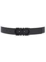 Ferragamo ceinture en cuir à boucle logo - Gris