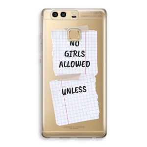 No Girls Allowed Unless: Huawei P9 Transparant Hoesje