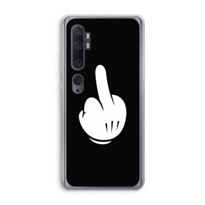 Middle finger black: Xiaomi Mi Note 10 Pro Transparant Hoesje