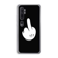 Middle finger black: Xiaomi Mi Note 10 Pro Transparant Hoesje