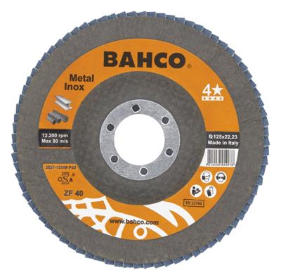 Bahco Lamellenschijf | voor afbramen | voor metaal en RVS | 125 x P60 x 22.23 mm - 3927-125IM-P60