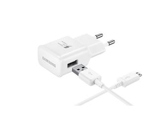 Samsung EP-TA20EWEUGWW GSM-lader Micro-USB Met snellaadfunctie Wit