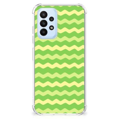 Samsung Galaxy A23 Doorzichtige Silicone Hoesje Waves Green Samsung Galaxy A23 Doorzichtige Silicone Hoesje Waves Green