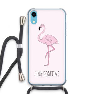 Pink positive: iPhone XR Transparant Hoesje met koord