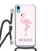 Pink positive: iPhone XR Transparant Hoesje met koord