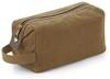 Quadra QD651 Heritage Waxed Canvas Wash Bag - Desert Sand - 25 x 13 x 11 cm