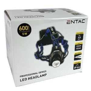 Enzo Entac LED hoofdlamp zoom 5W aluminium zwart 4xAA - 5700310