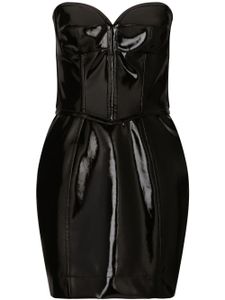 Dolce & Gabbana high-shine structured minidress - Noir