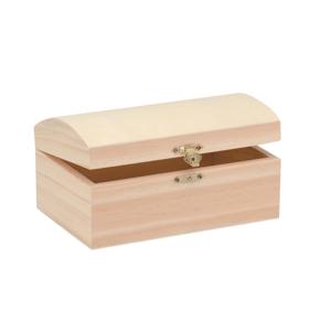 Houten schatkistje met sluiting en deksel - 18 x 12 x 9 cm - Sieraden/spulletjes/sleutels