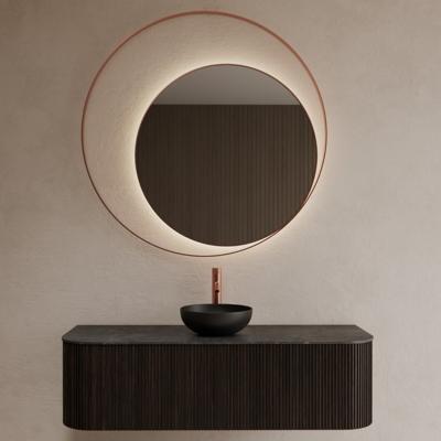 Badkamerspiegel Gliss Design Kosmos | 120 cm | Indirecte LED verlichting | Sensor bediening | Met spiegelverwarming | Koper rose