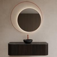 Badkamerspiegel Gliss Design Kosmos | 120 cm | Indirecte LED verlichting | Sensor bediening | Met spiegelverwarming | Koper rose