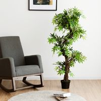 160cm Kunstmatige Kiel Rode Wingerd Bonsai PVC Materialen Kunstmatige Planten Bladeren & Cement-Gevulde Plastic Pot