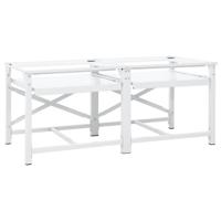 VidaXL Dubbele wasmachine sokkel met uittrekbare planken wit