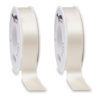 Cadeaulint/sierlint Satijn - 3x - 2.5 cm x 25 meter - beige - cadeaus inpakken - decoratie