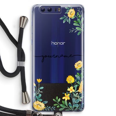 Gele bloemen: Honor 9 Transparant Hoesje met koord