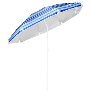 Blauw gestreepte parasol 200 cm   -