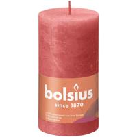 Bolsius stompkaars rustiek 130 x 68 cm blossom pink | 4 stuks