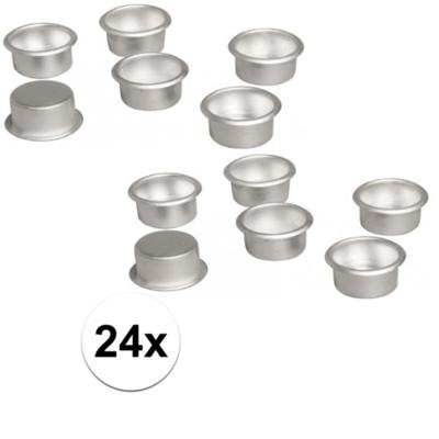24x metalen dinerskaars houders - decoratie - bloemstukje - kerststukje - Dia 22 mm