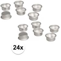 24x metalen dinerskaars houders - decoratie - bloemstukje - kerststukje - Dia 22 mm