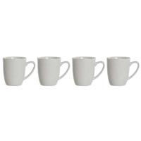 Set van 4 mokken DKD Home Decor Wit Porselein 330 ml 12 x 10 x 9 cm